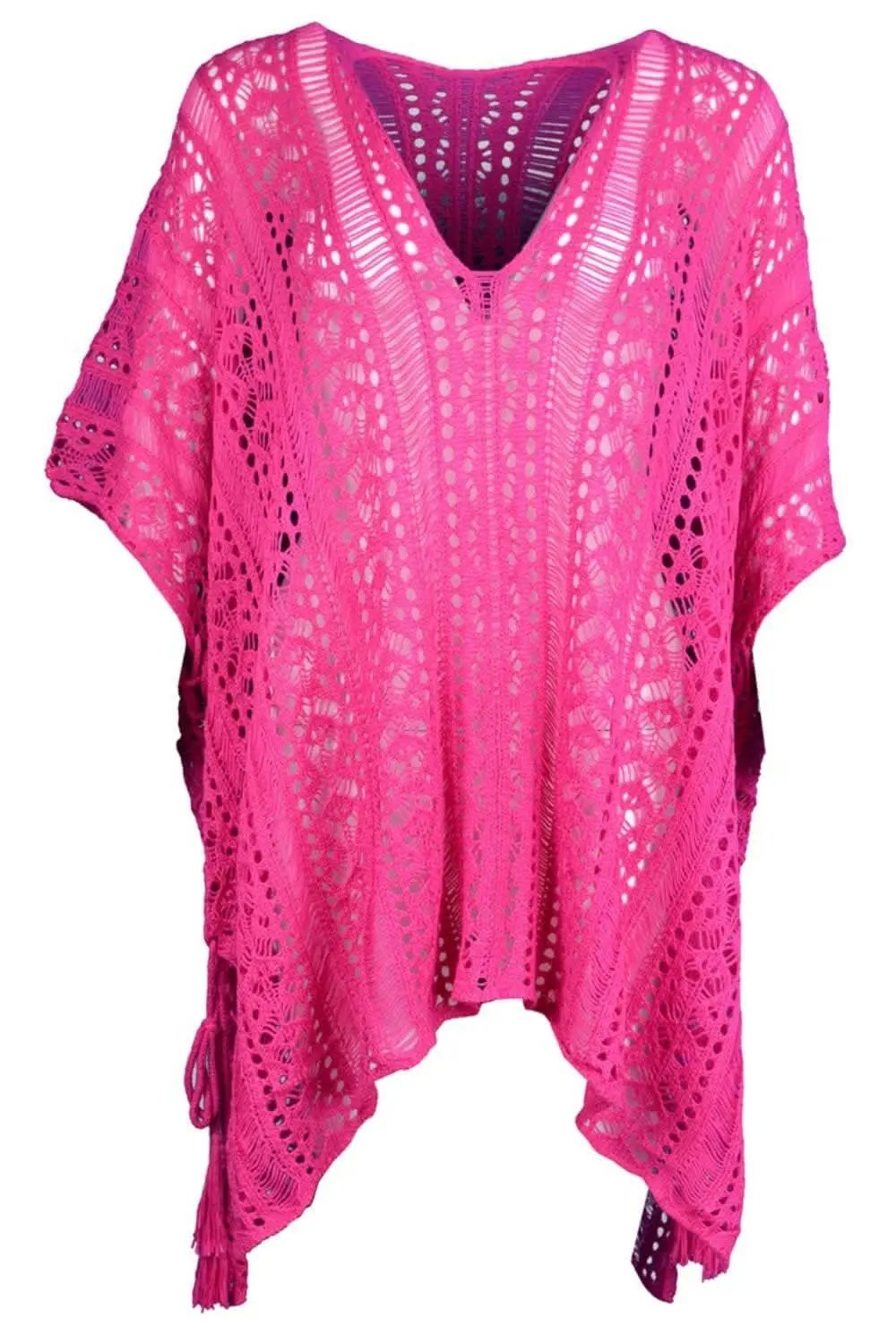 Swimwear Cover-up - Sheer V-Neck Tassels - Chic