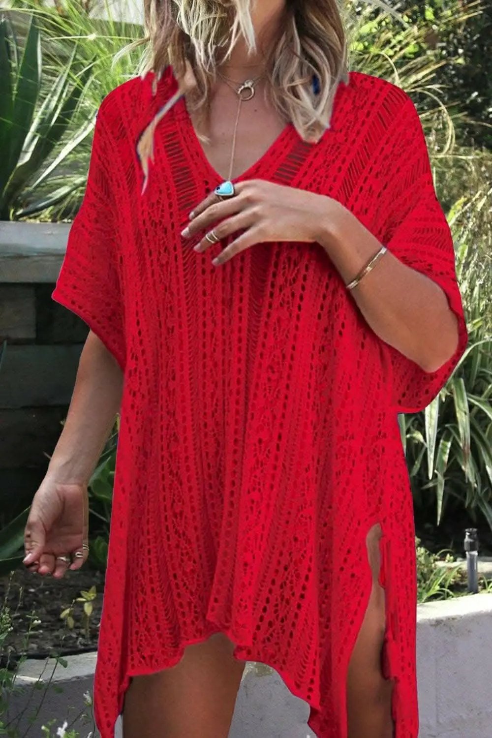 Swimwear Cover-up - Sheer V-Neck Tassels - Chic