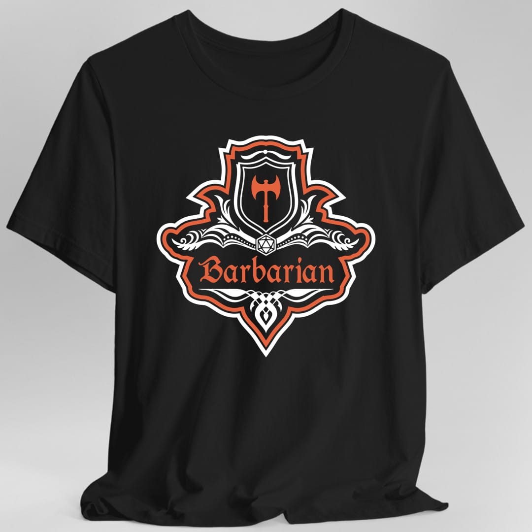 Camiseta con emblema elegante de la clase Bárbaro de D&D