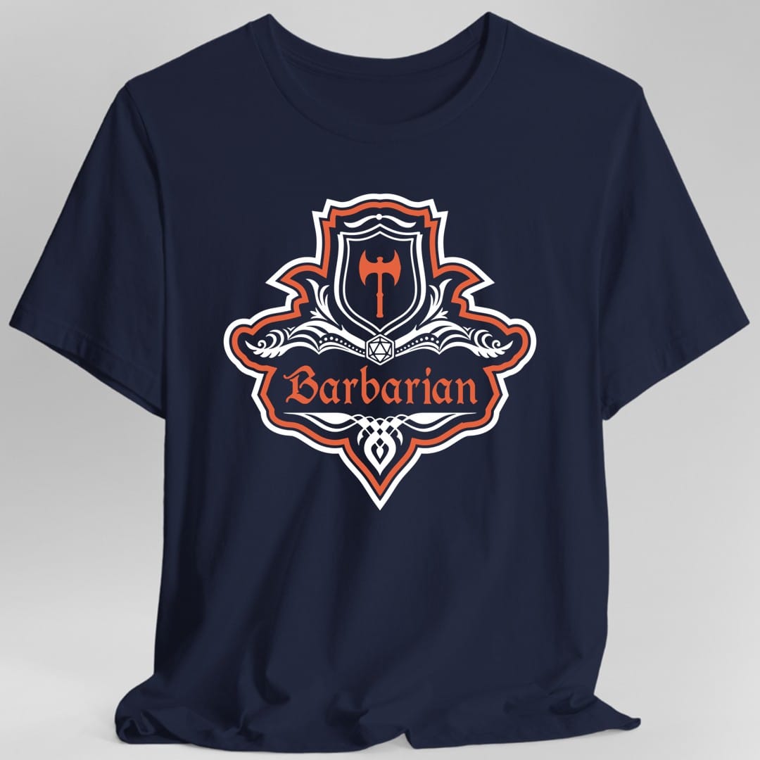 Camiseta con emblema elegante de la clase Bárbaro de D&D