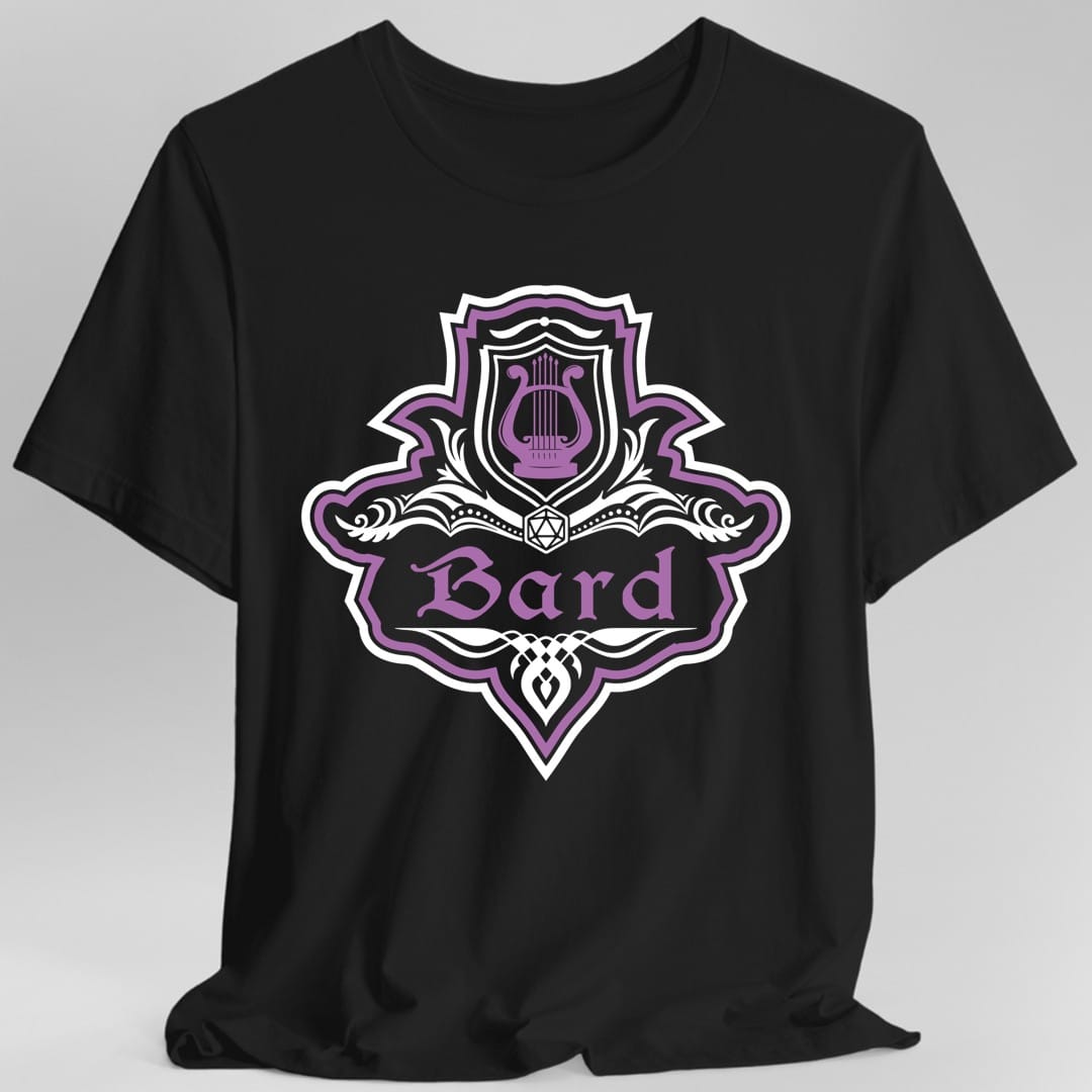 Camiseta con emblema elegante de la clase Bardo de D&D