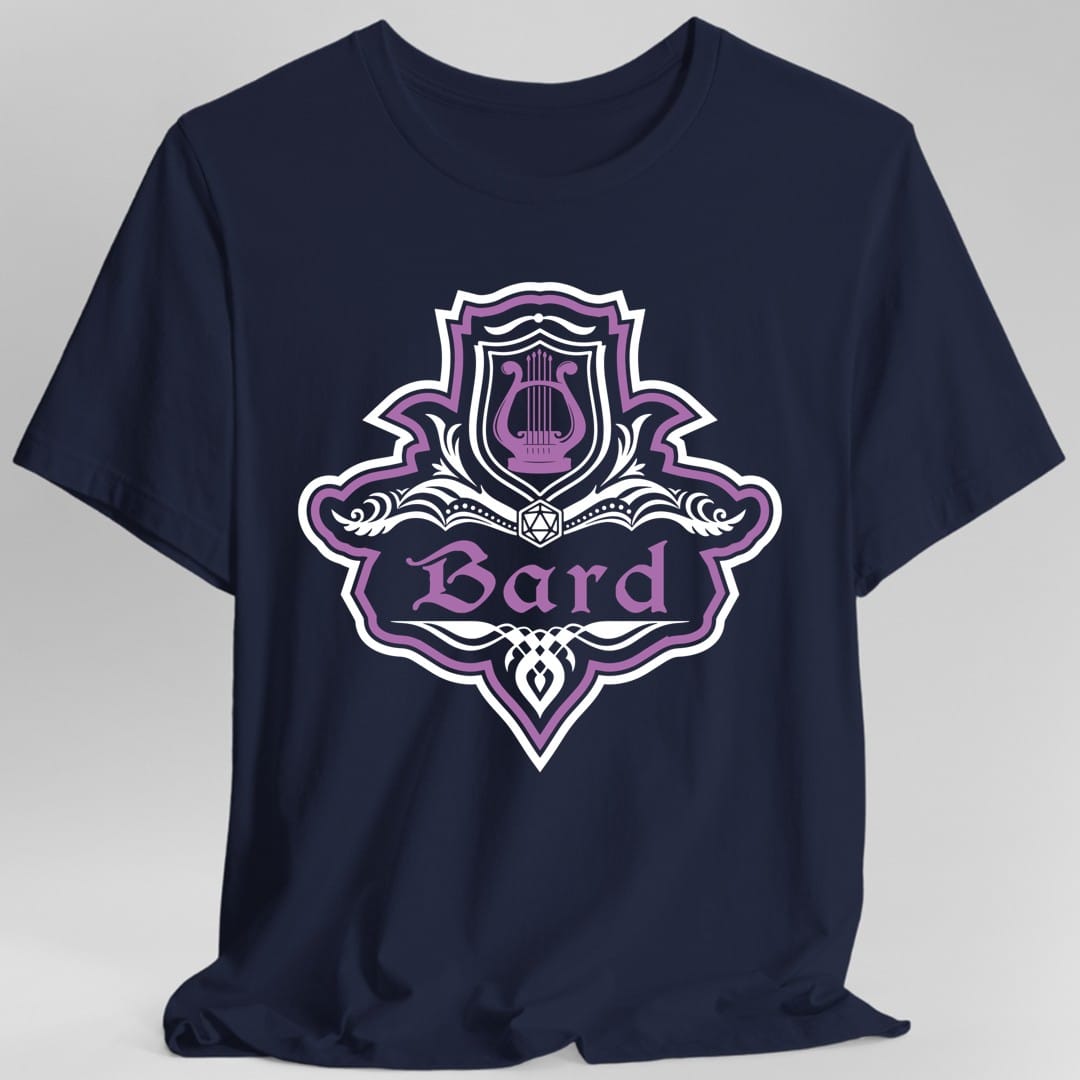 Camiseta con emblema elegante de la clase Bardo de D&D