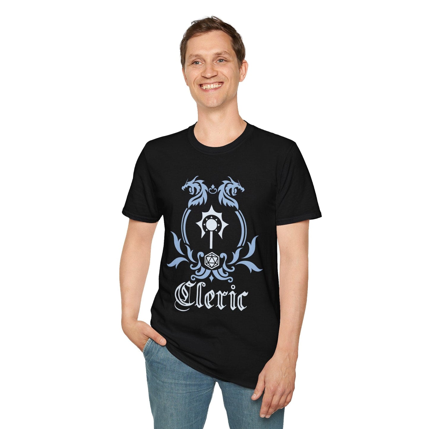 Camiseta con el emblema de la clase Clérigo de D&D