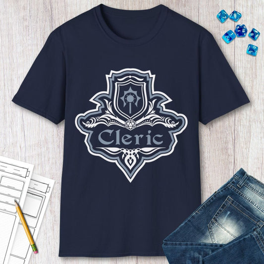 Camiseta con el elegante emblema de la clase Clérigo de D&D
