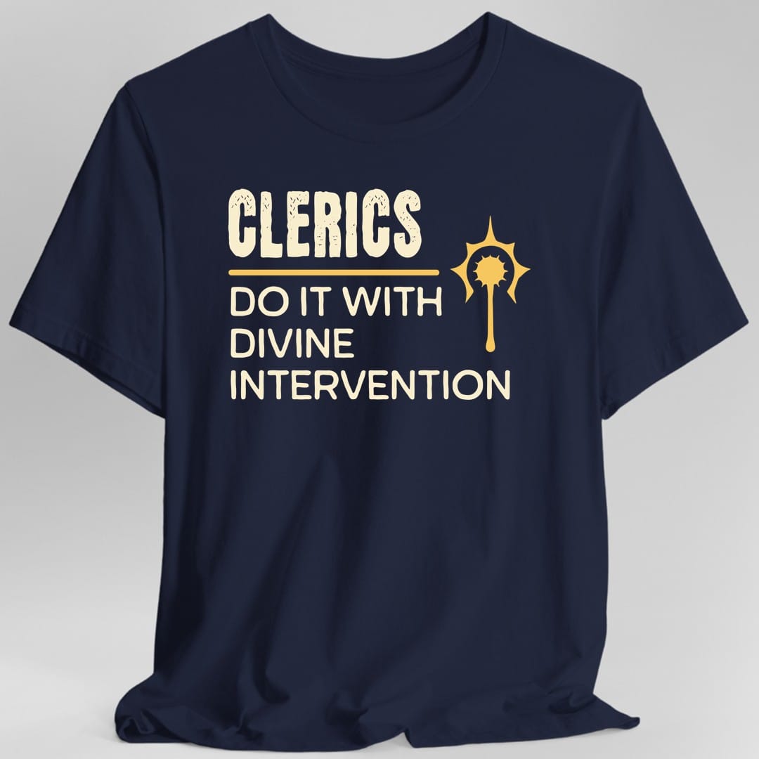 Camiseta: Los Clérigos de DnD lo Hacen con Intervención Divina