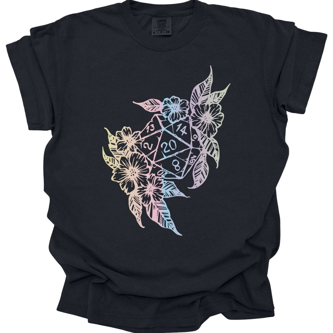 D&D D20 Dice Flower T-Shirt - Comfort Colors