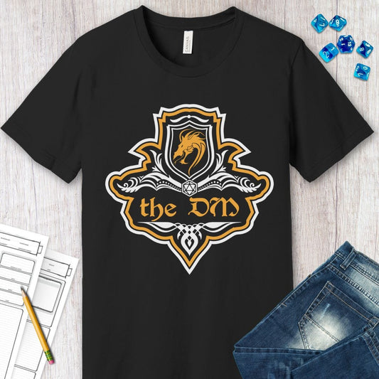 Camiseta con emblema elegante de D&D DM para Dungeon Masters