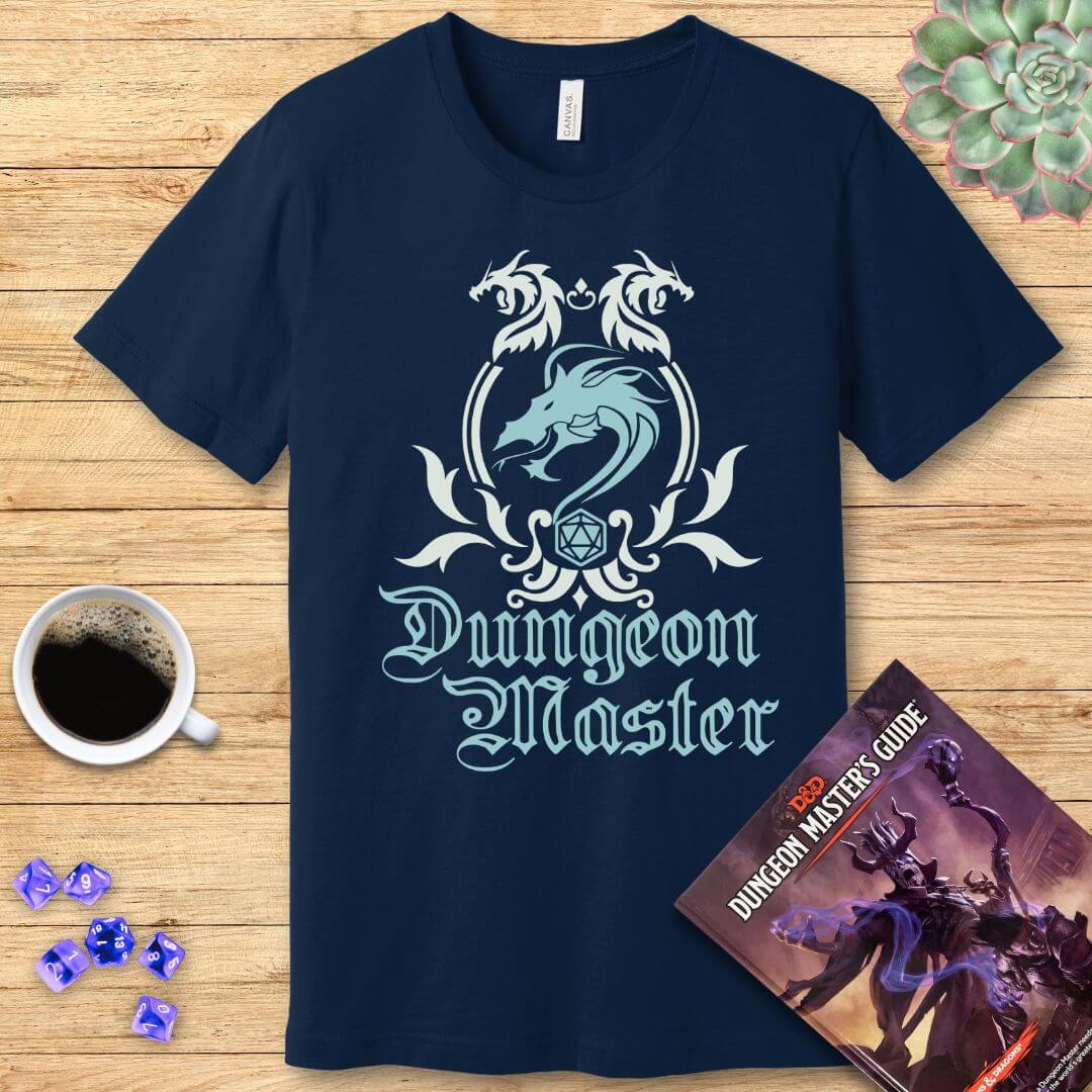 Camiseta con emblema de Dungeon Master (DM) de D&D