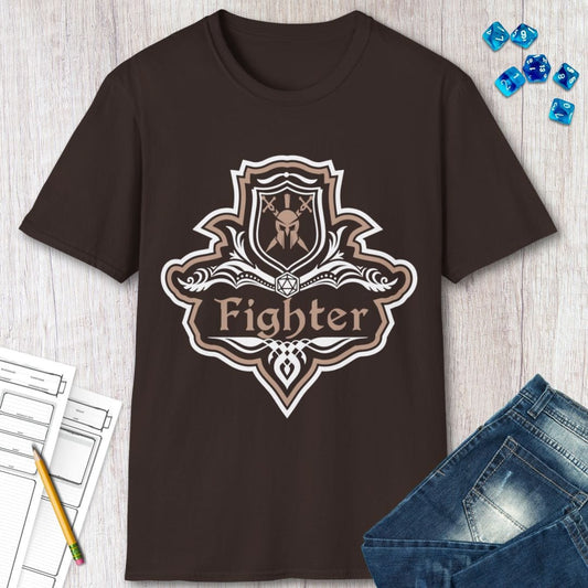 Camiseta con emblema de lujo de la clase Guerrero de D&D