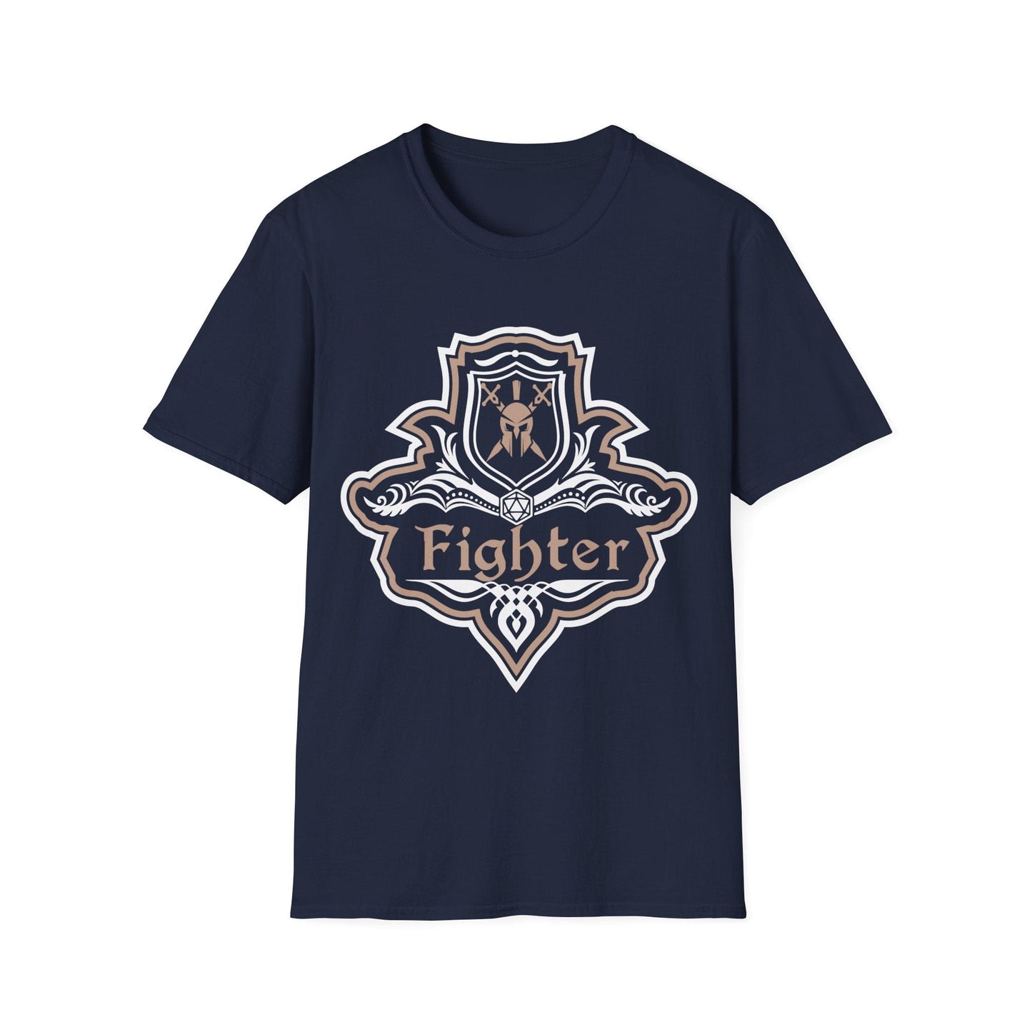 Camiseta con emblema de lujo de la clase Guerrero de D&D