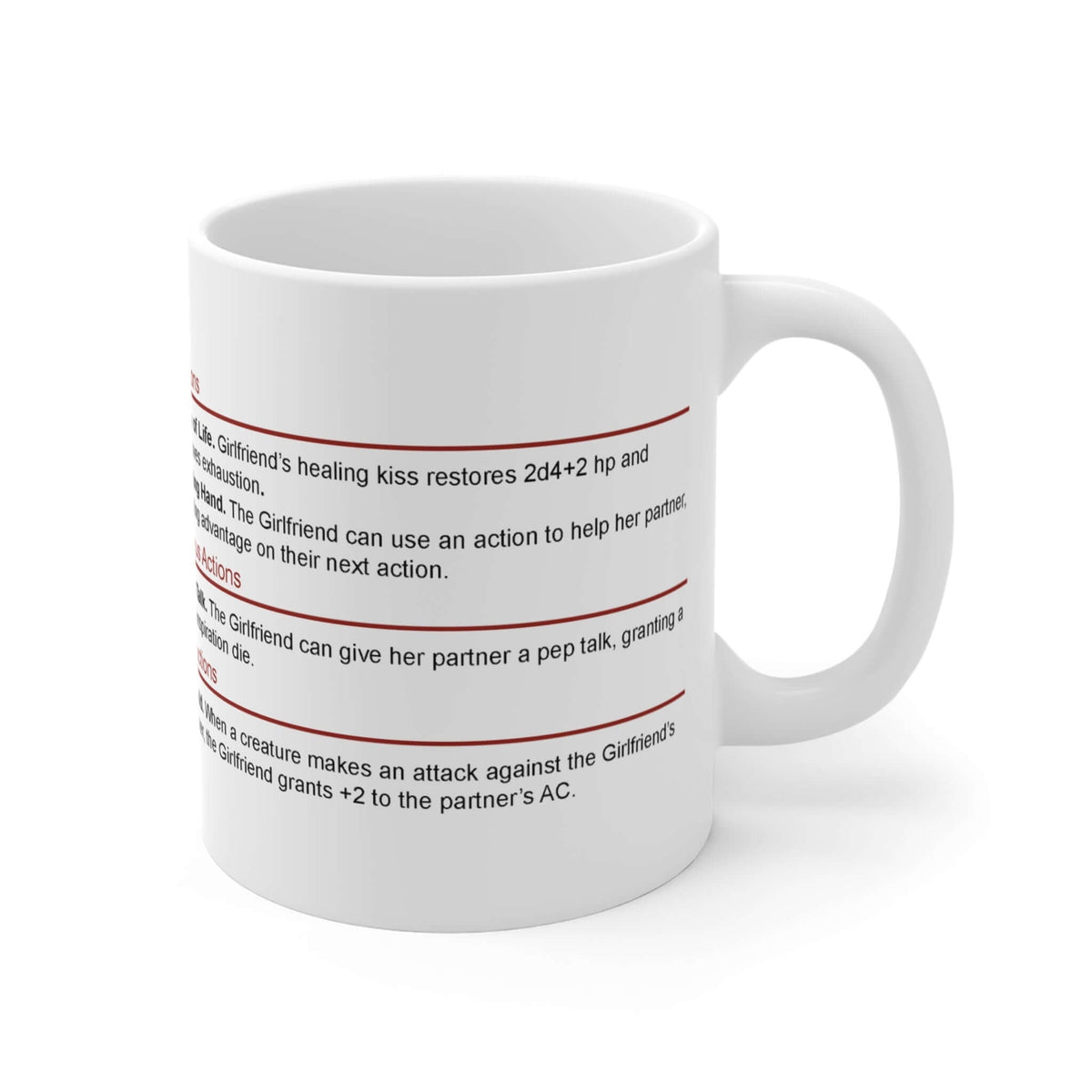D&D Girlfriend Stat Block Mug