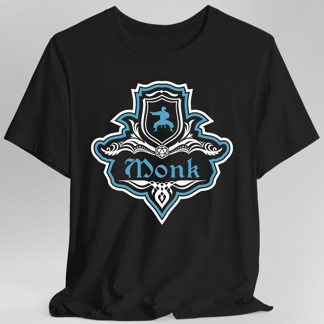 Camiseta con emblema elegante de monje de D&D