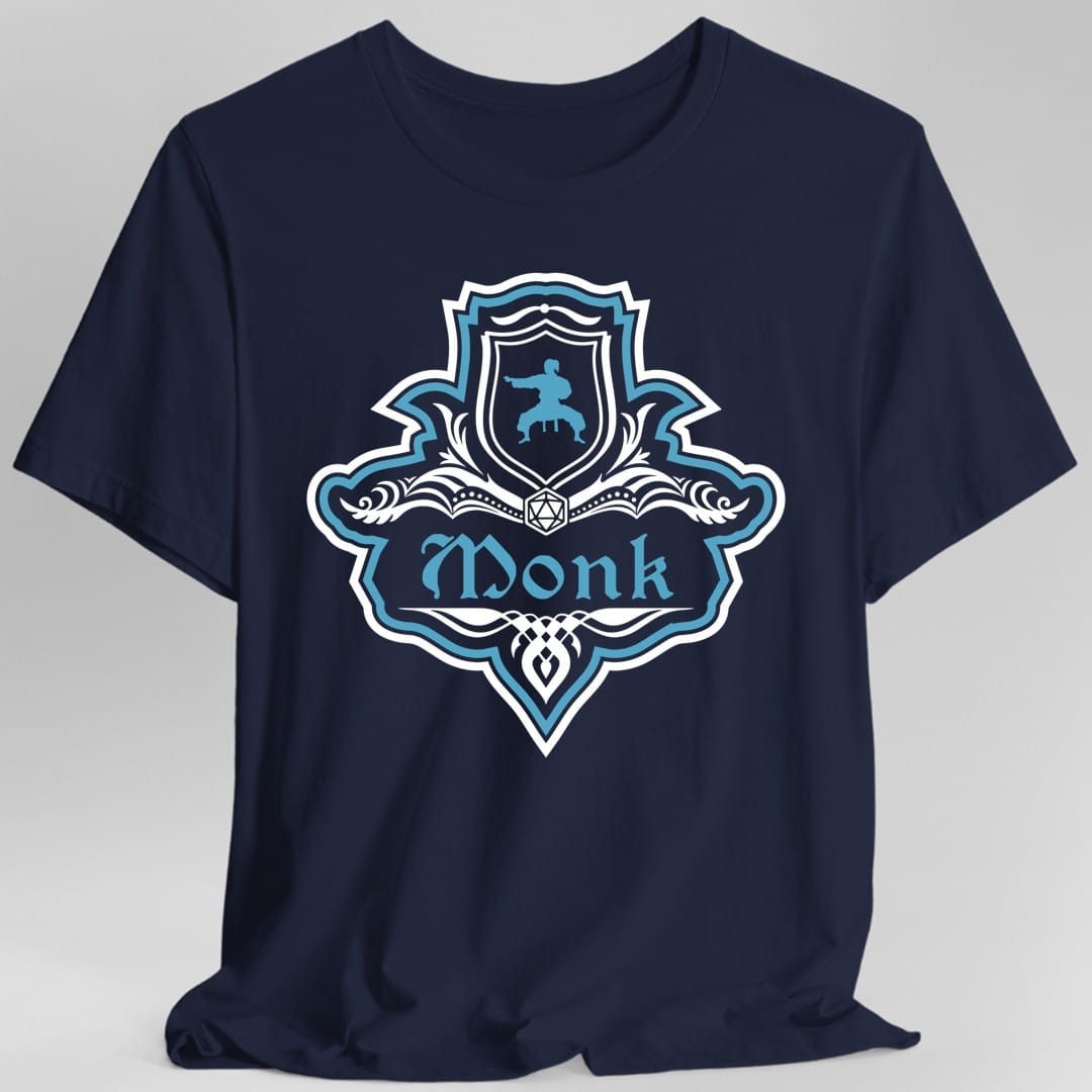 Camiseta con emblema elegante de monje de D&D