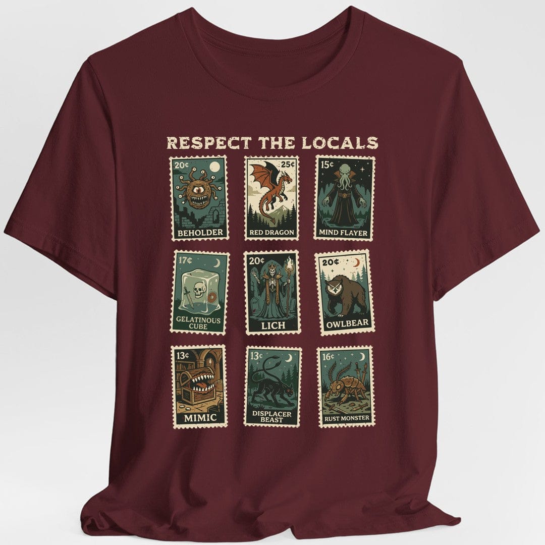 D&D Monsters Respect the Locals Stamp T-Shirt
