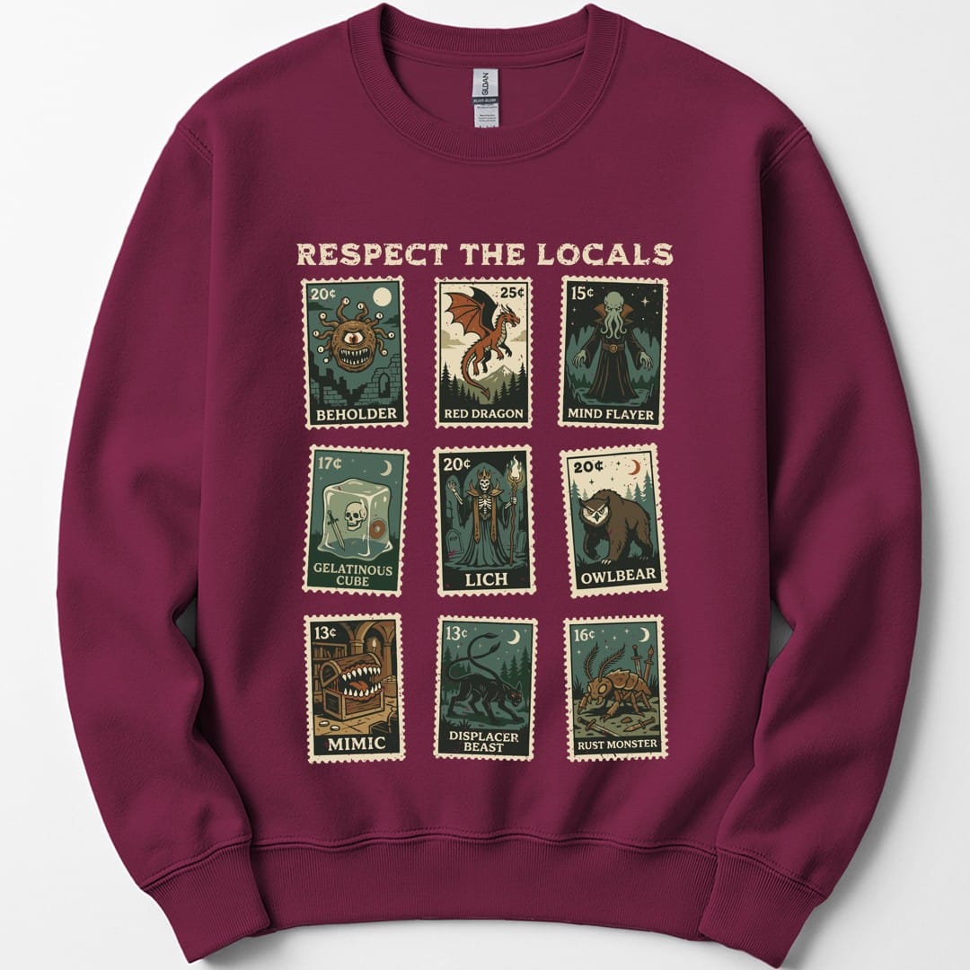 D&D Monsters Respect the Locals Stamp Sweatshirt