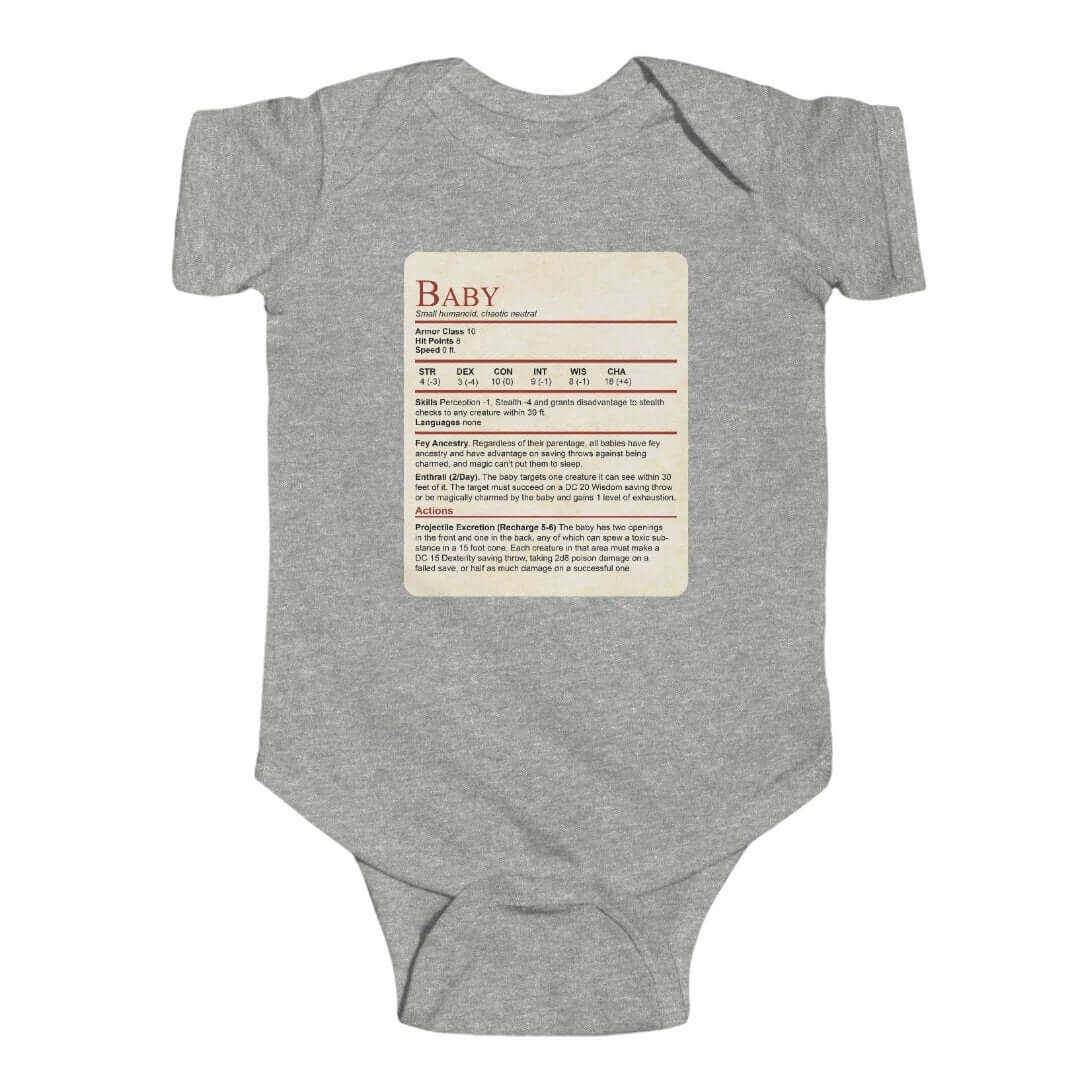D&D Onesie Baby Stat Block