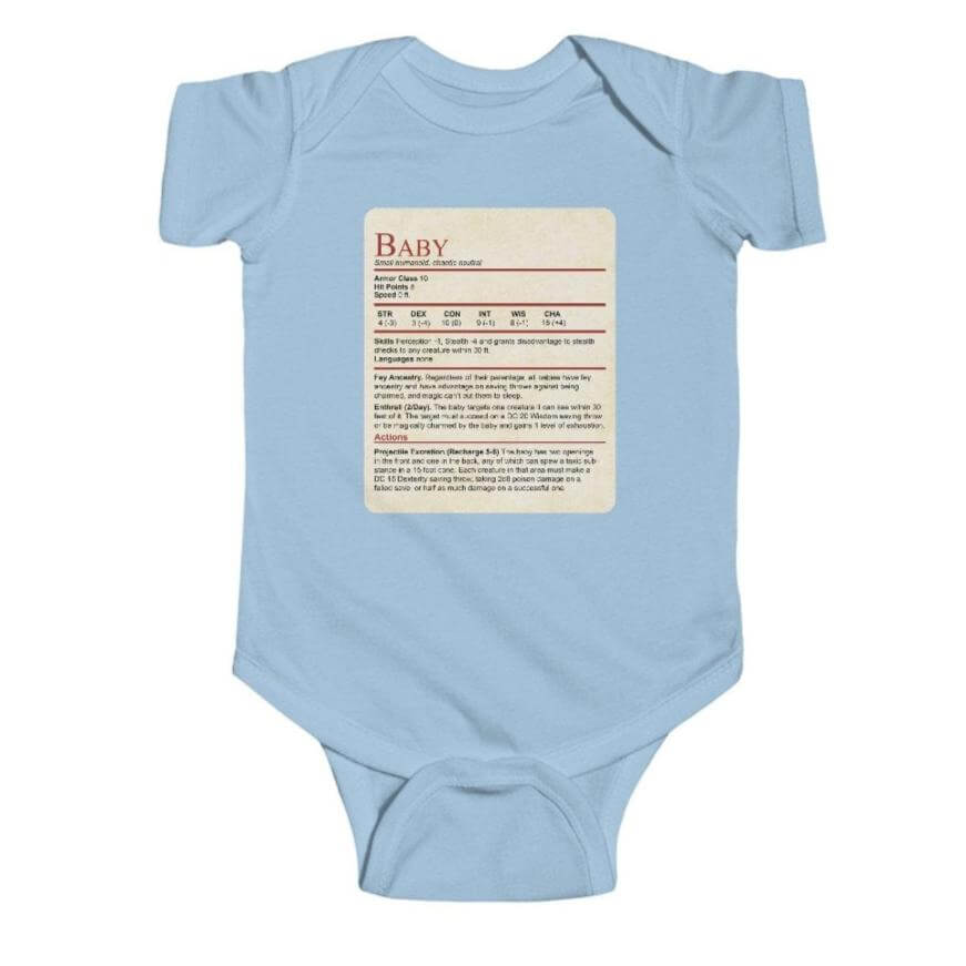 D&D Onesie Baby Stat Block