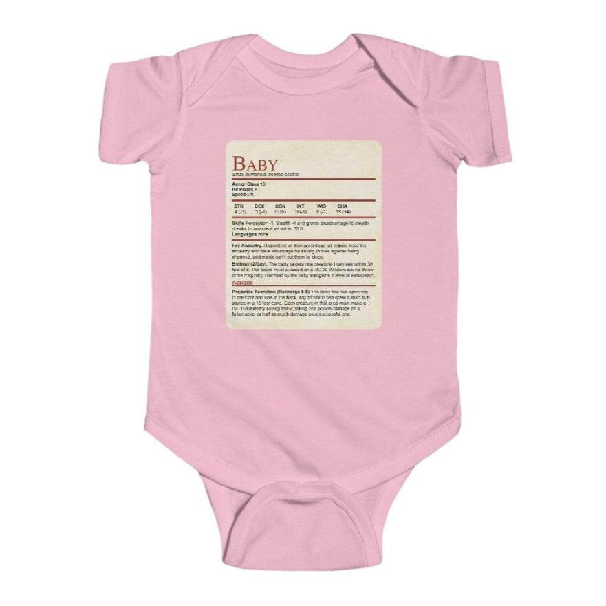 D&D Onesie Baby Stat Block