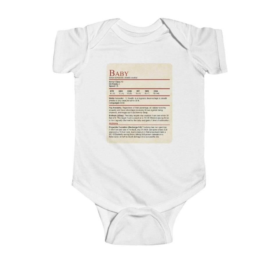 D&D Onesie Baby Stat Block