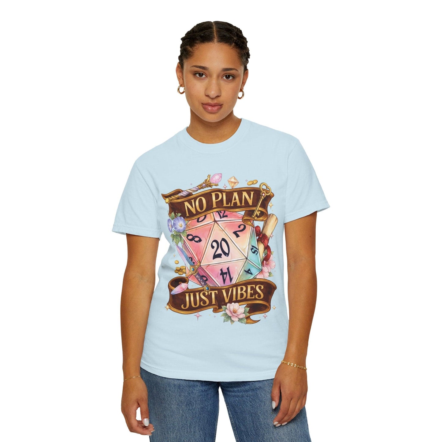 Camiseta D&D Sin Plan Solo Buenas Vibras - Comfort Colors