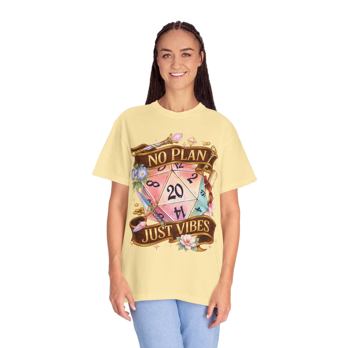 Camiseta D&D Sin Plan Solo Buenas Vibras - Comfort Colors