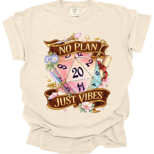 Camiseta D&D Sin Plan Solo Buenas Vibras - Comfort Colors