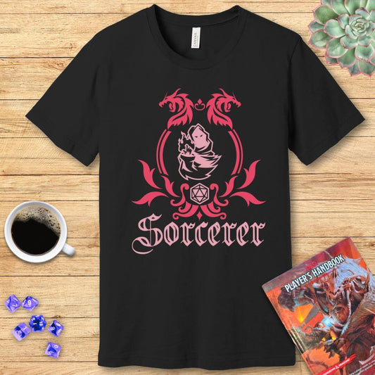 Camiseta con emblema de la clase de hechicero de D&D
