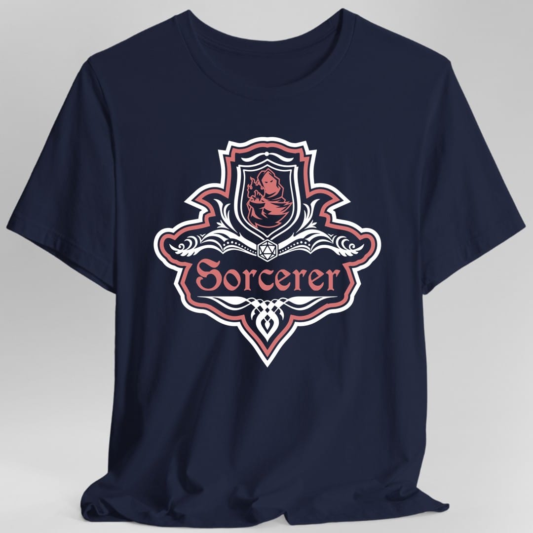 Camiseta con el elegante emblema de la clase de hechicero de D&D