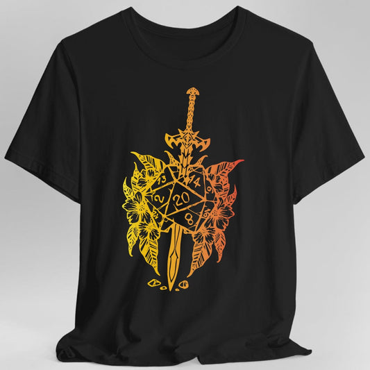 Camiseta D20 de espada D&D