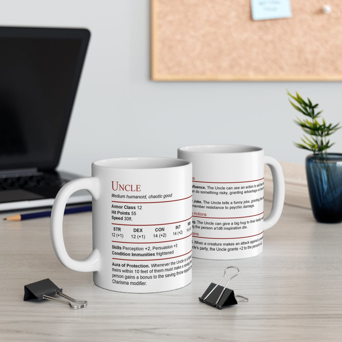 D&D Uncle Stat Block Mug Gift