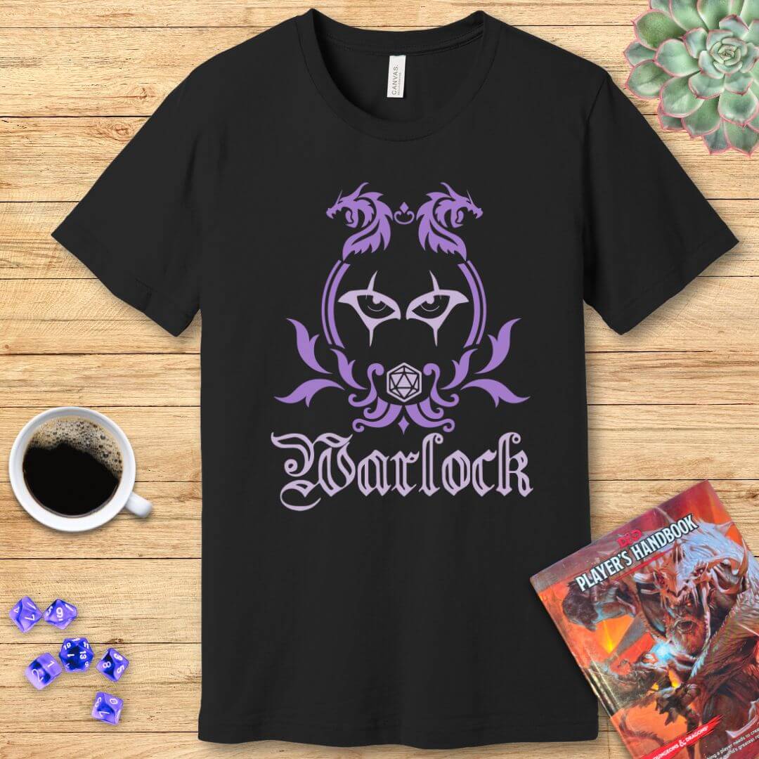 Camiseta con el emblema de la clase de brujo de D&D