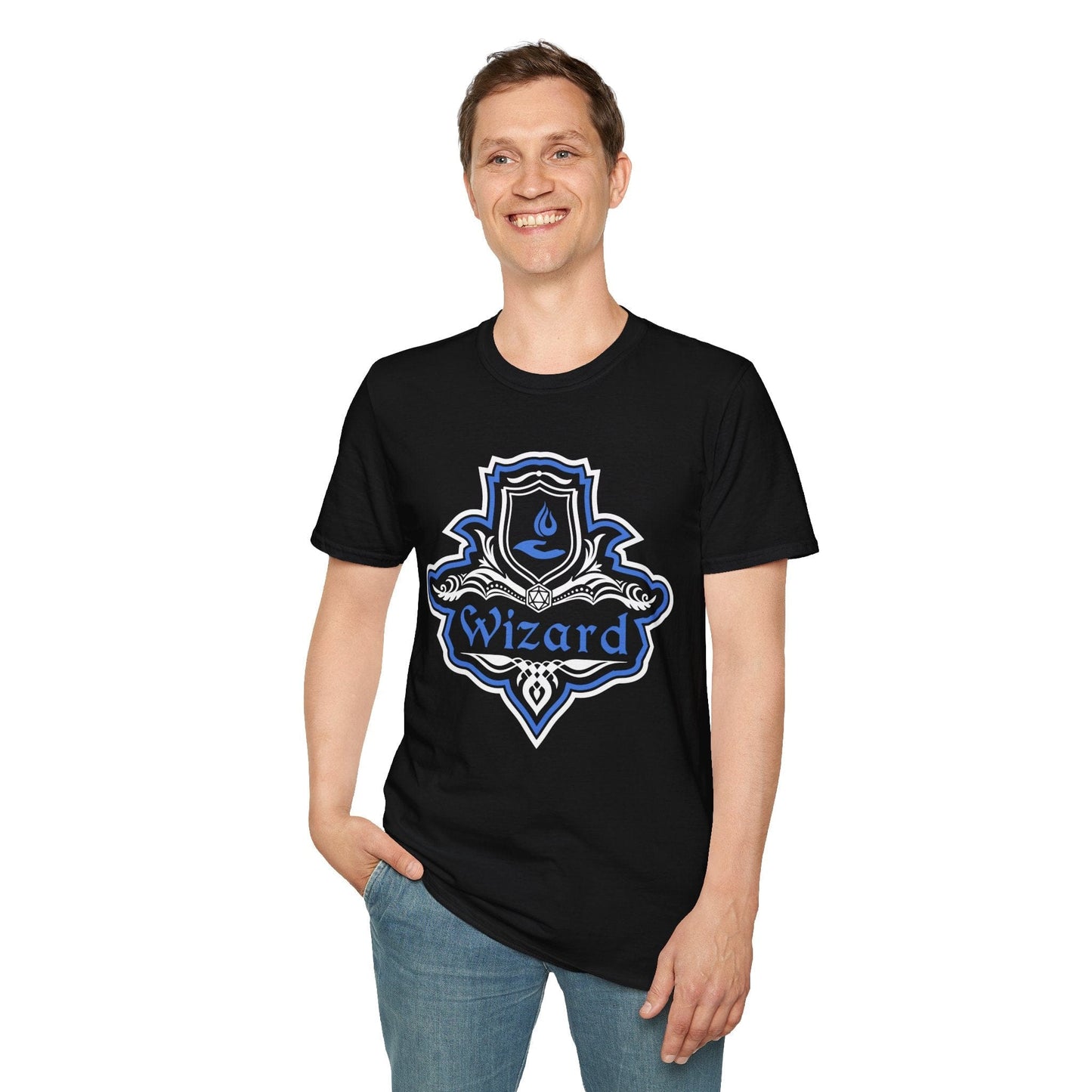 Camiseta con Emblema Elegante de la Clase Mago de D&D