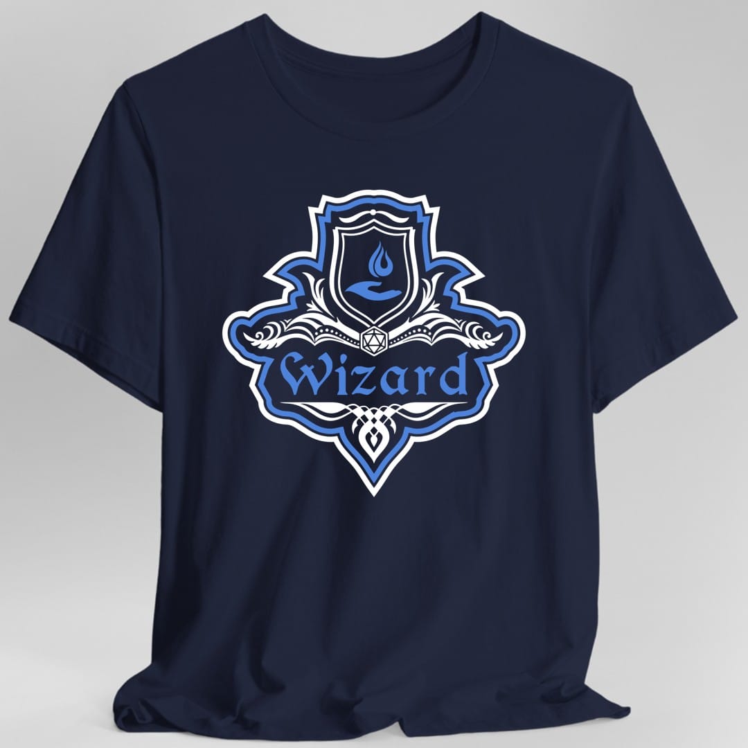 Camiseta con Emblema Elegante de la Clase Mago de D&D