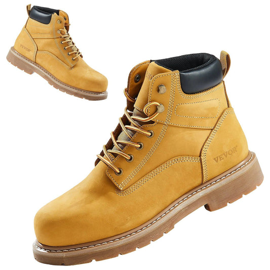 Steel Toe Work Boots US Size 9 Waterproof for Men Slip-Resistant