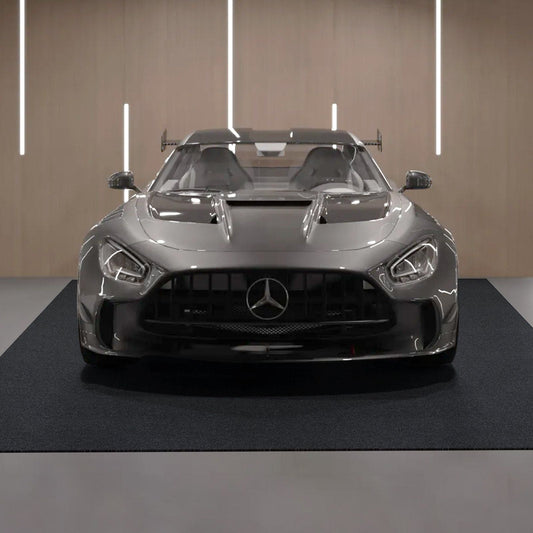 Waterproof Garage Floor Mat for Under Car, 4.9'x6' Compact Size Heavy Duty Containment Mat with Strong Grip, Protects Garage Floor from Water, Mud and Oil, For Garages,Greenhouses,Entrance