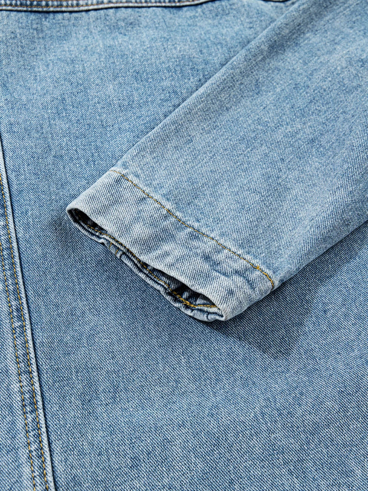 Patched Pockets Side Tie Denim Jacket