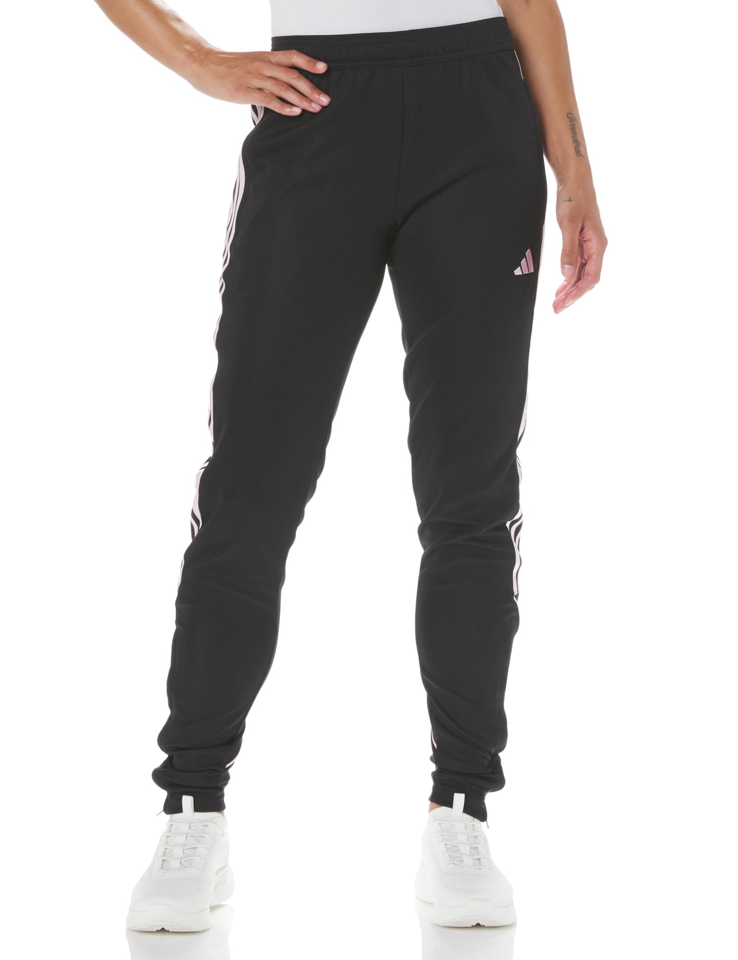 adidas Womens Tiro Pants Black/Clear Pink Large
