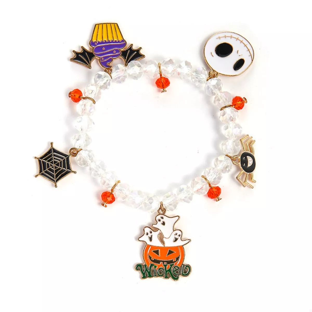 Halloween Beaded Charm Bracelet