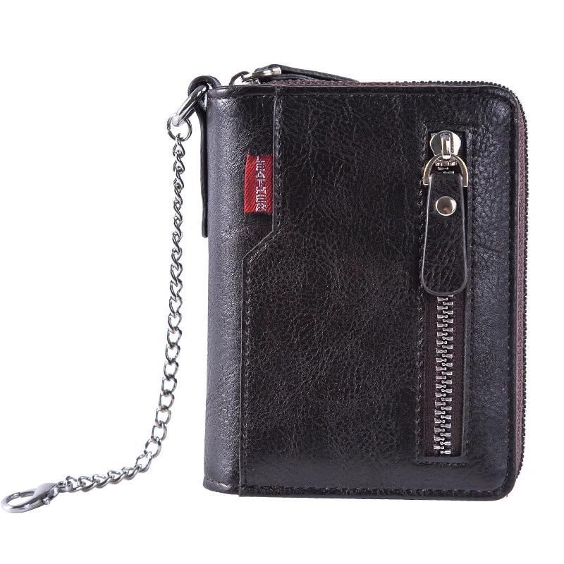 Multiple Card Slots Large Capacity Two-fold Zipper Cash And Card Wallet