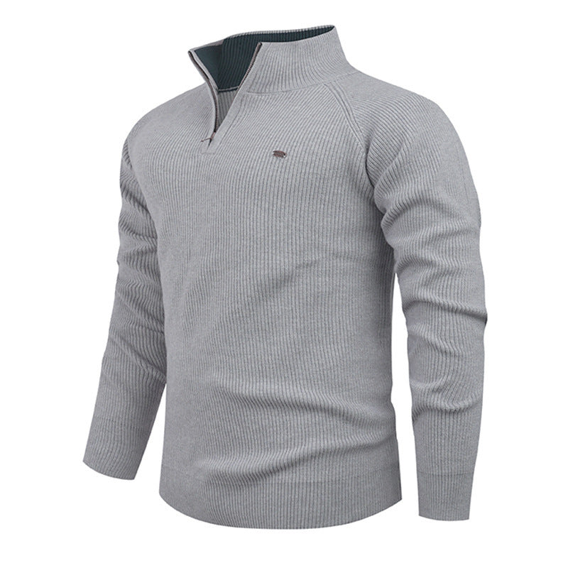 Autumn And Winter Men's Vertical Rib-Knit Sweater