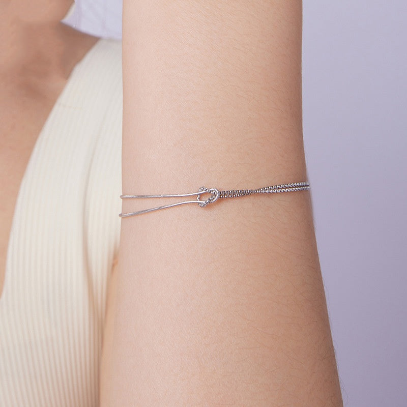 S925 Sterling Silver Shuttle Bracelet
