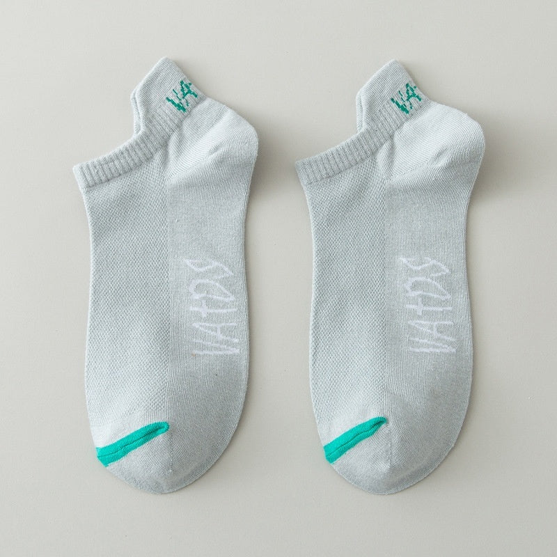 Season Thin Absorb Sweat Short Mesh Breathable Pure Cotton Man's Sports Socks
