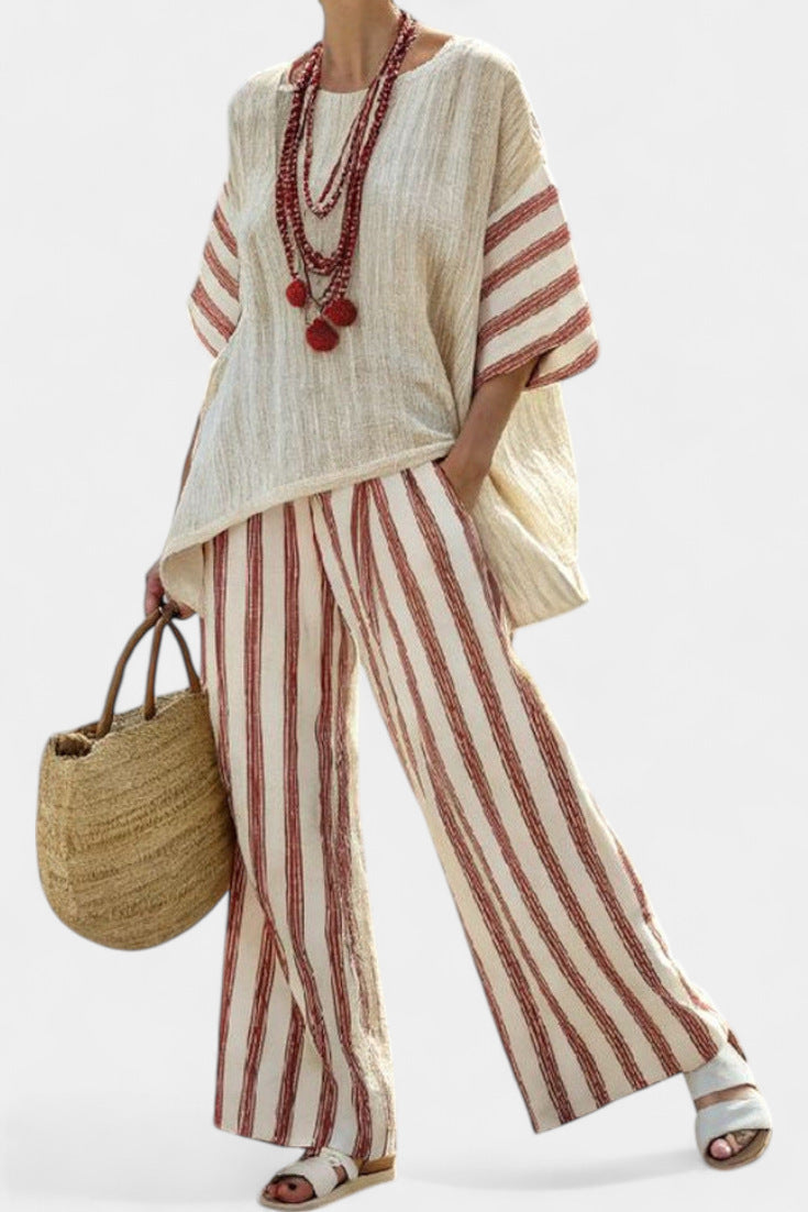 Women’s Beach Vacation Two Piece Set – Loose Summer Outfit