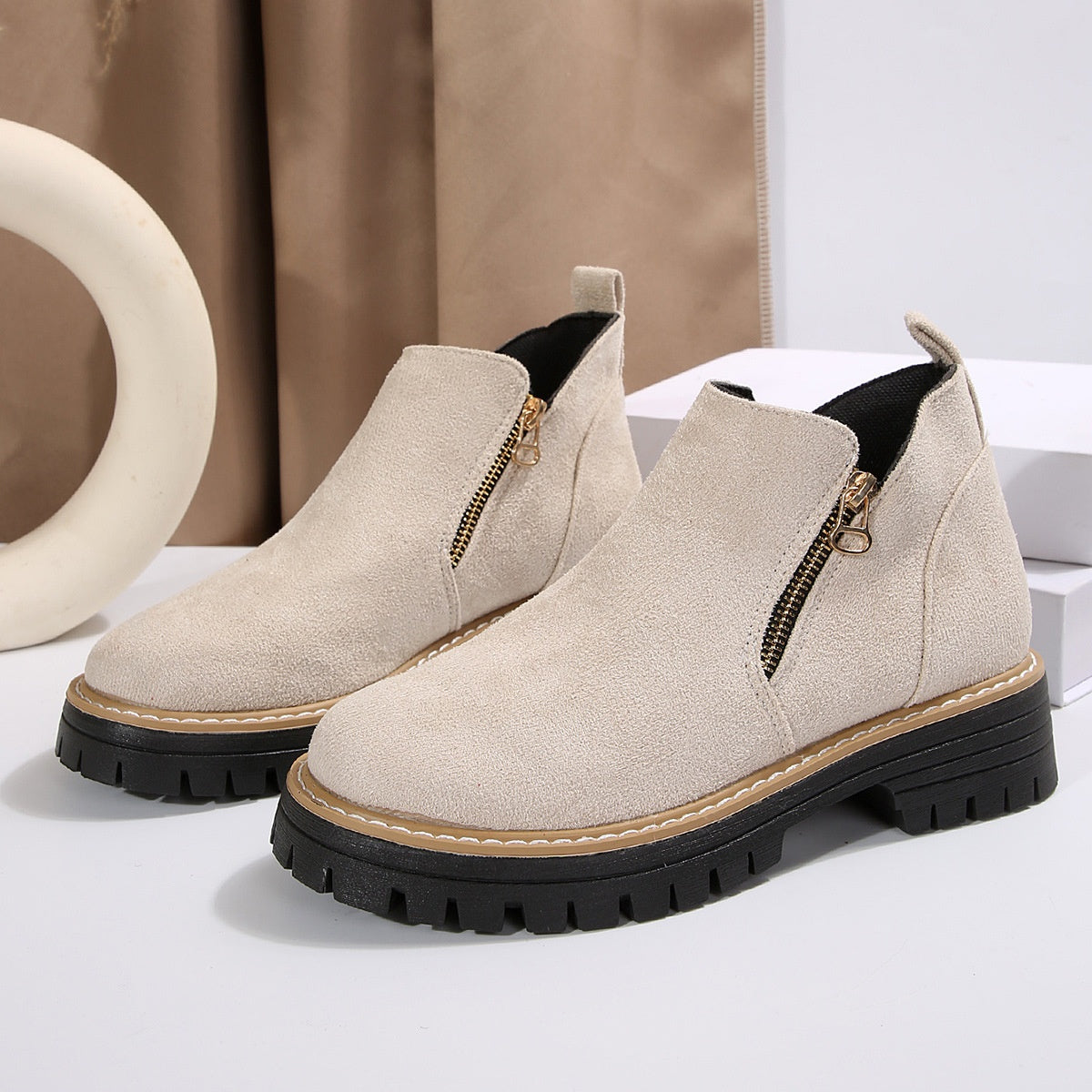 Women's Ankle Boots With Side Zipper