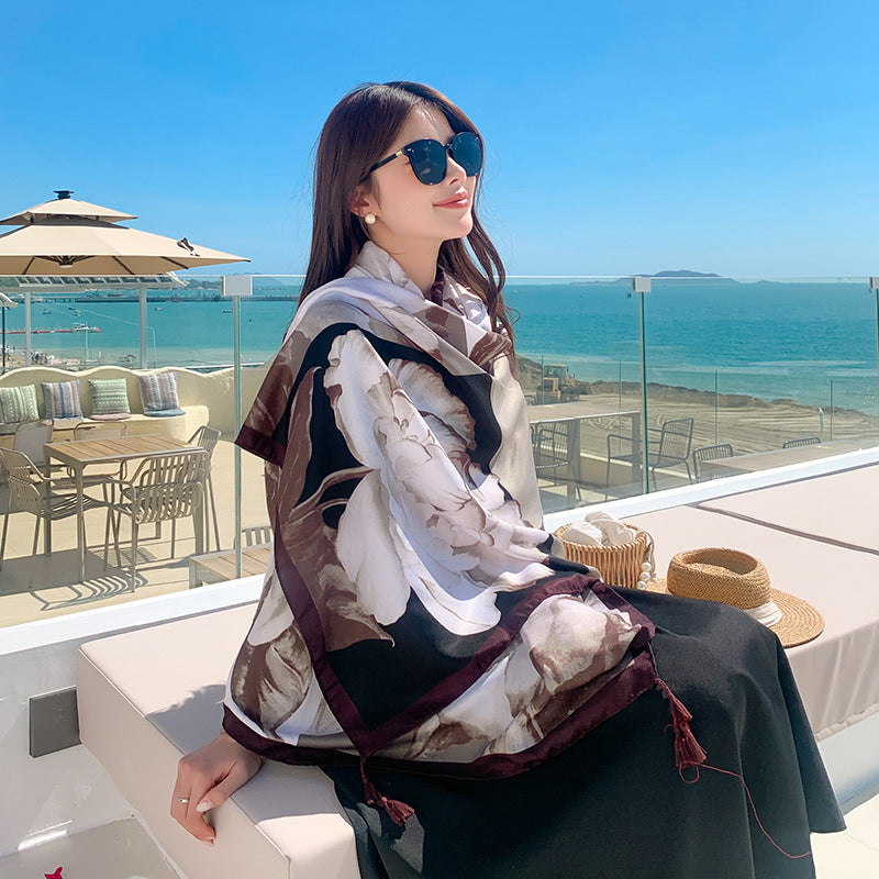 Sun-proof All-matching Shawl Beach Travel Dual-use Outdoor Beach Towel