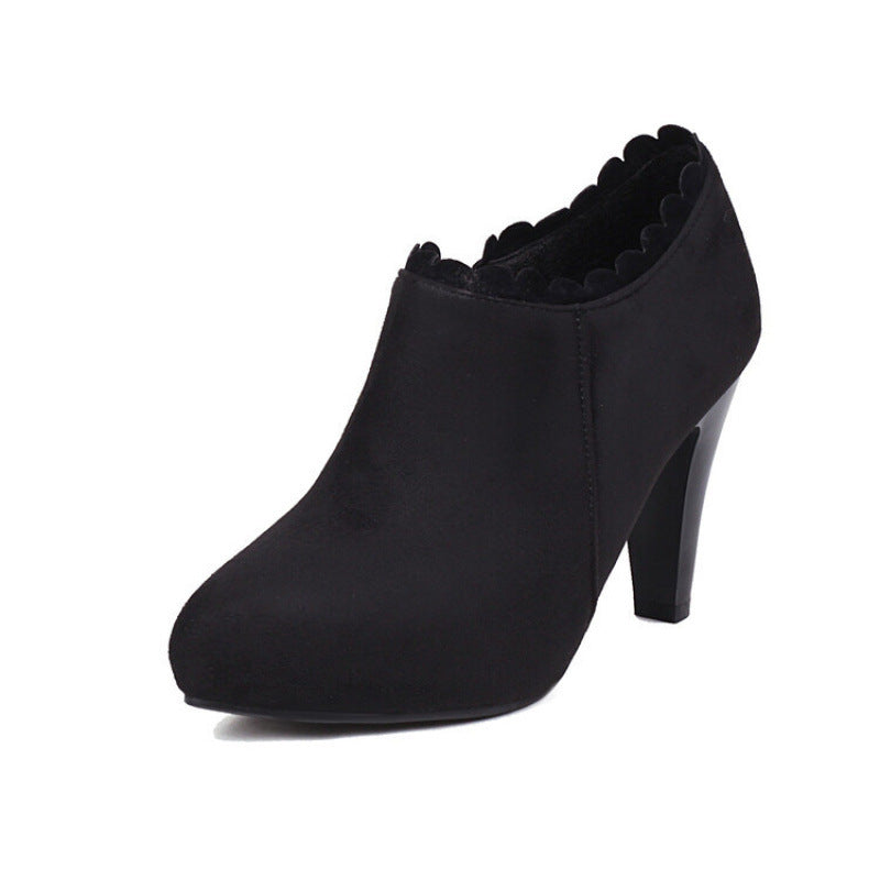 Women's Chunky Heeled Deep-toe Flats
