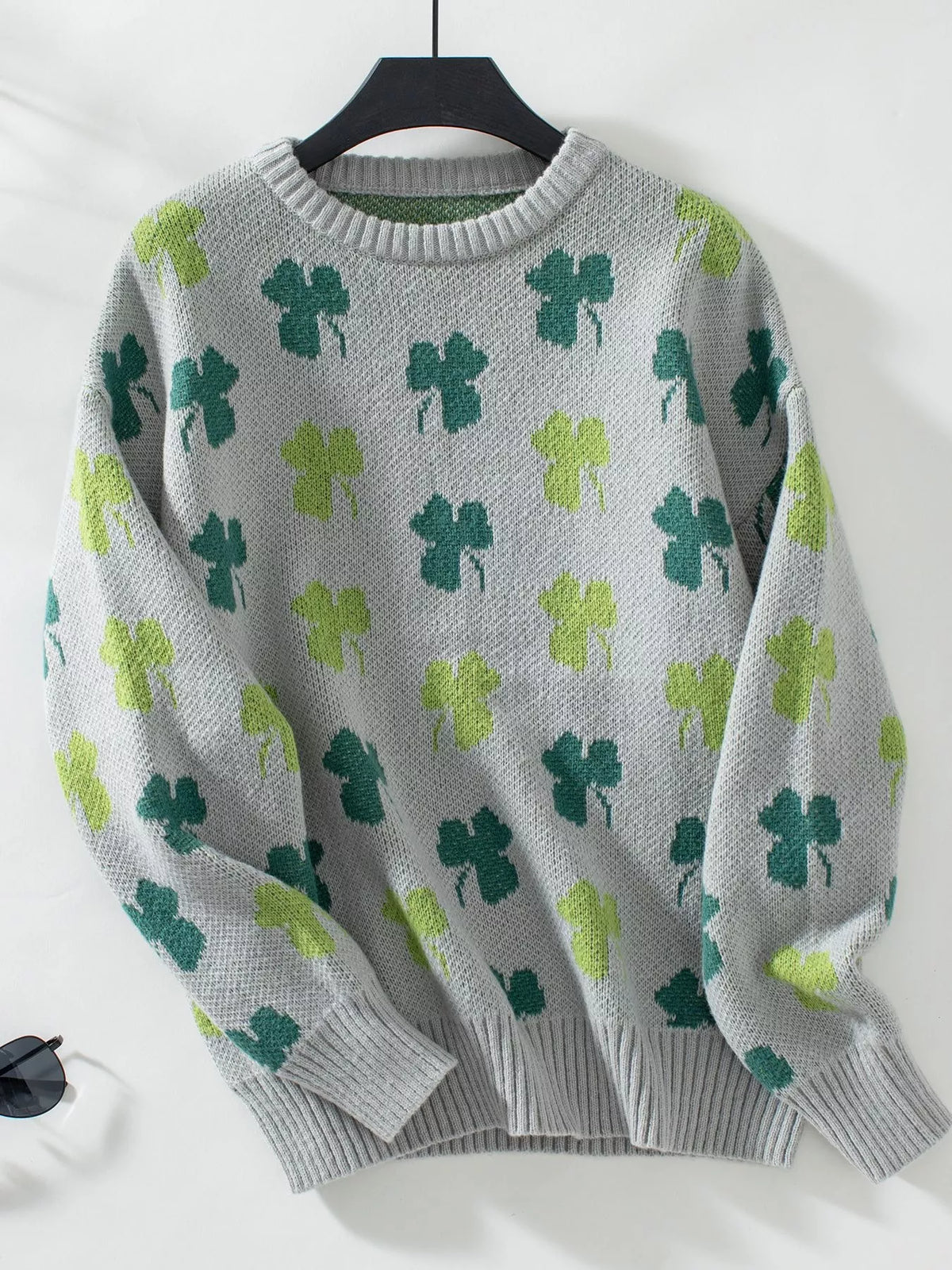 Clover Round Neck Long Sleeve Sweater