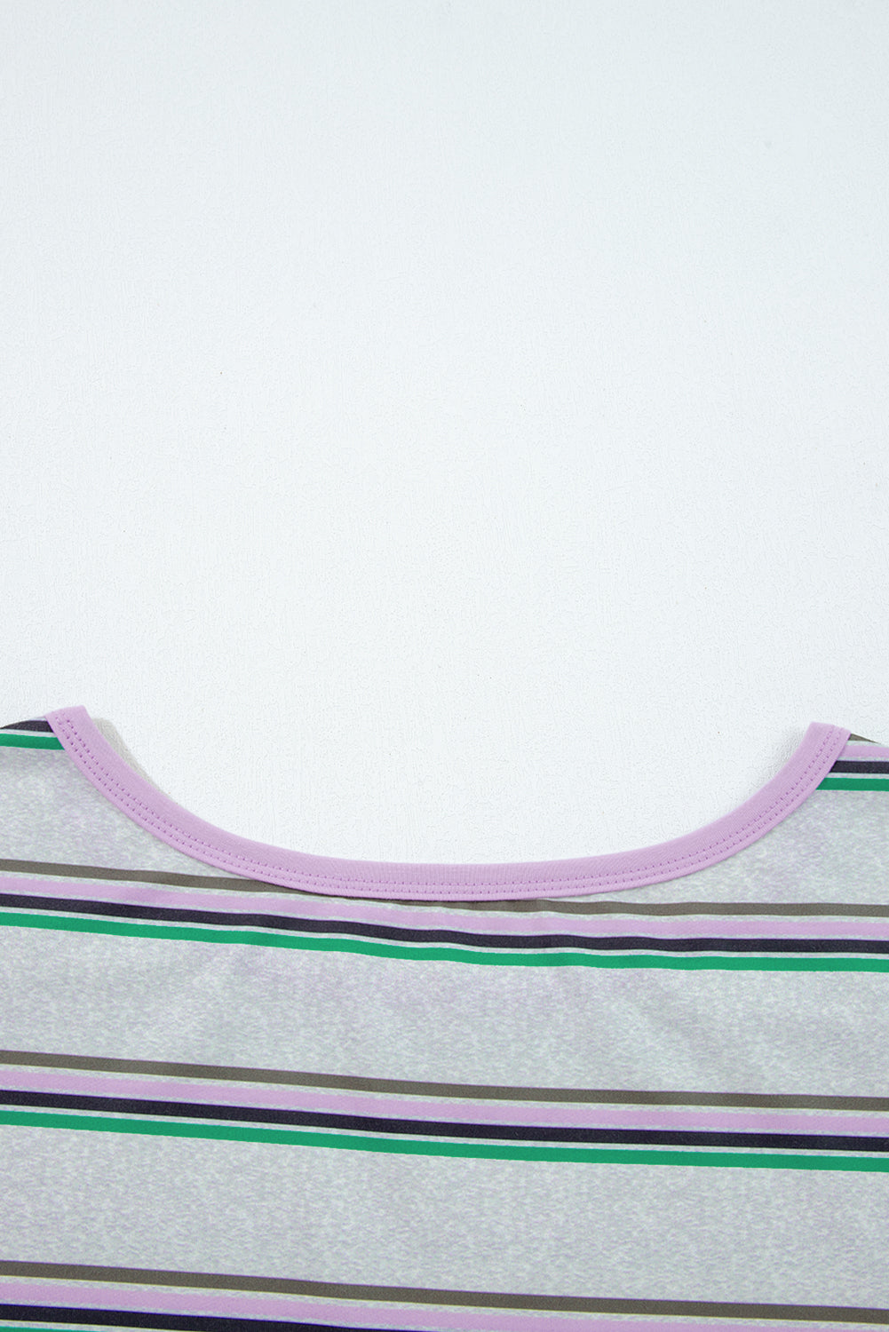 Top informal de manga larga con hombros caídos y rayas moradas de talla grande