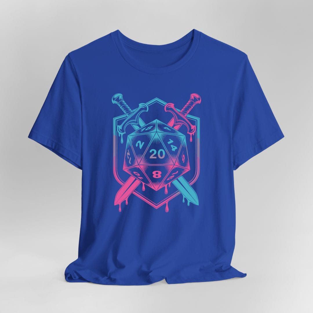 Camiseta con el escudo de espada y dado D20