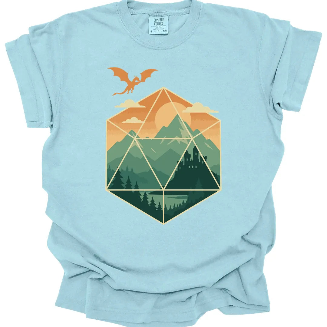 D20 Mountain Landscape T-Shirt - Comfort Colors
